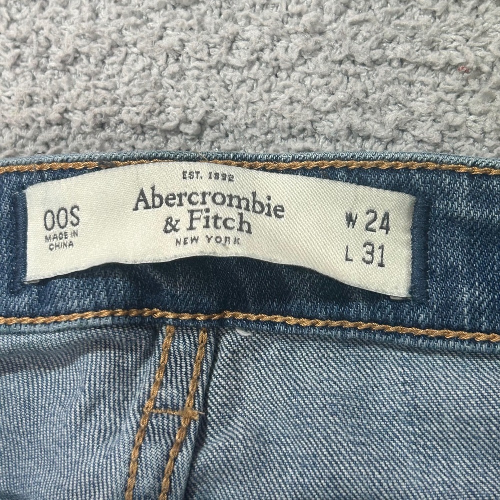 Abercrombie & Fitch Jeans Ultra Low Rise Slim Straight 00 Blue Y2K Vintage 2000s - Picture 5 of 9